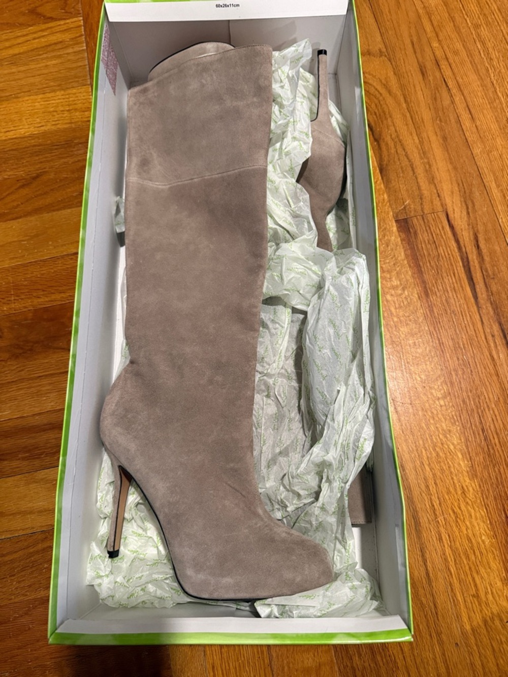 Sam Edelman Taupe Suede Knee-High Stiletto Boot